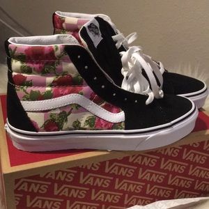 Romantic floral high top vans